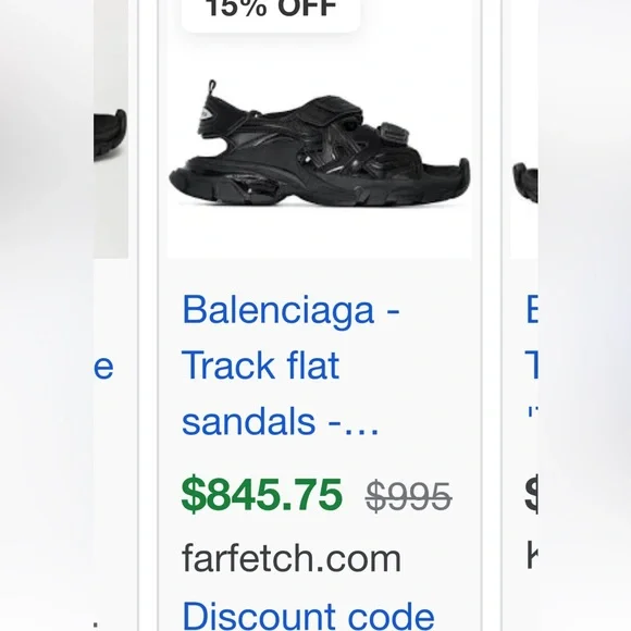 Black Balenciaga Track Flat Men’s Sandals size 41 great condition retailed $995 - Picture 9 of 9